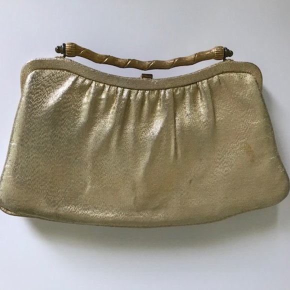Vintage 1960s ‘After Five’ Gold Lame Evening Bag - Picture 2 of 10